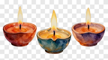 Colorful Candles With Flames PNG