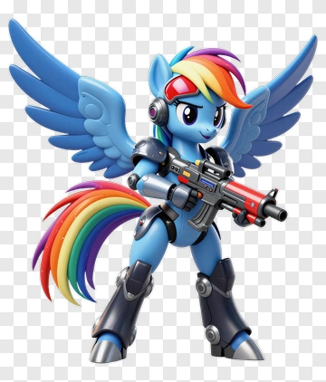 3D Cartoon Pegasus Holding A Gun PNG