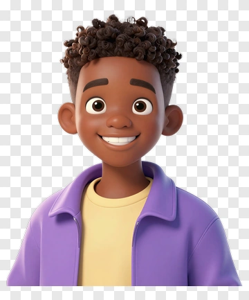 3D Cartoon Boy Smiling PNG