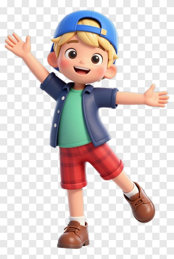 Cartoon Boy Dancing With Joy PNG