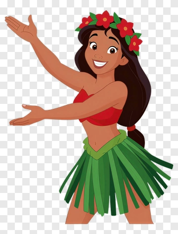 Hula Dancer With Floral Headband PNG