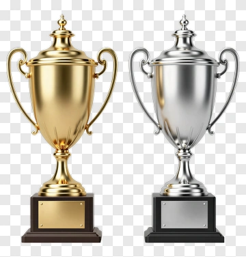 Gold And Silver Trophy Set PNG