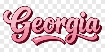 Georgia Text In Pink Script Style PNG