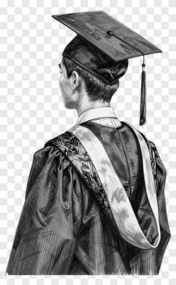 Graduation Cap And Gown Portrait PNG