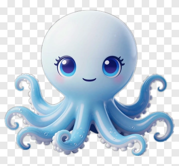 Cartoon Octopus With Big Eyes PNG
