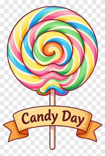 Colorful Lollipop For Candy Day PNG