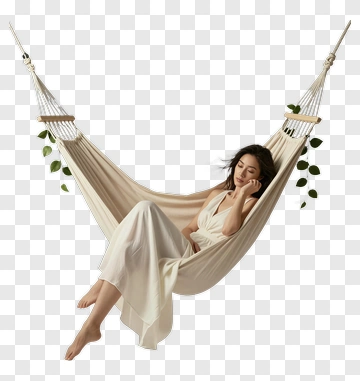 Woman Relaxing In A Hammock PNG