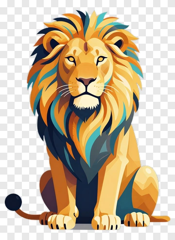 Colorful Lion With Vibrant Mane PNG
