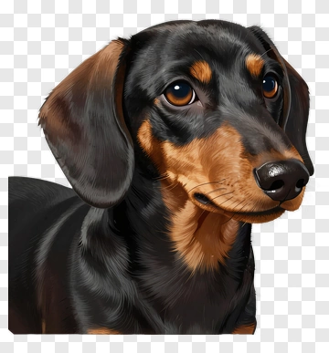 Dachshund Dog Portrait PNG