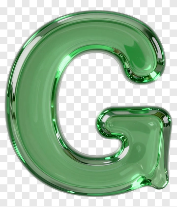 Green Glass Letter G PNG