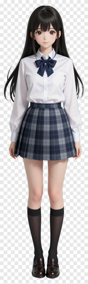 Anime Girl In School Uniform PNG