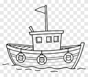 Cartoon Fishing Boat PNG