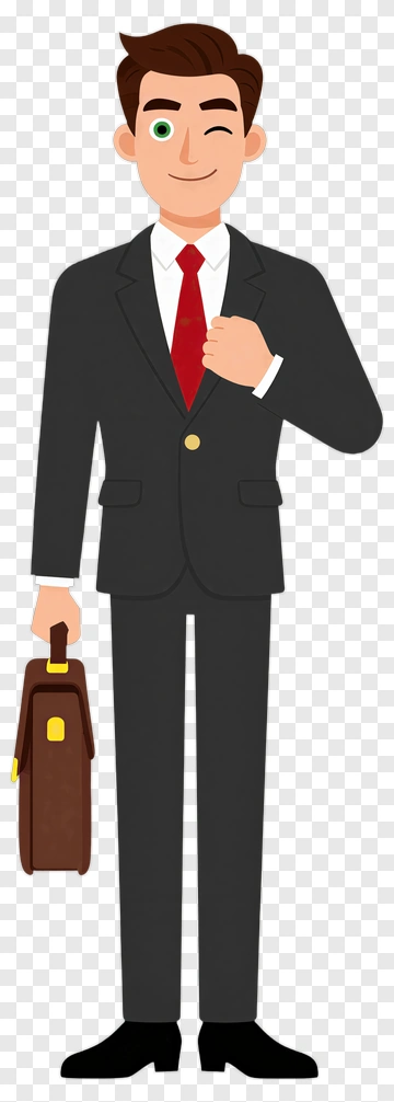 Cartoon Businessman Holding A Briefcase PNG