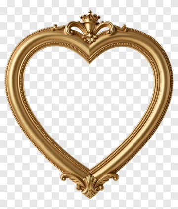 Gold Heart-Shaped Frame PNG