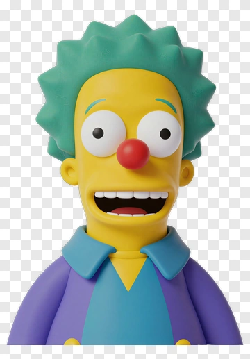 Cartoon Clown Character With Green Hair PNG