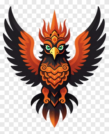 Colorful Phoenix Illustration PNG