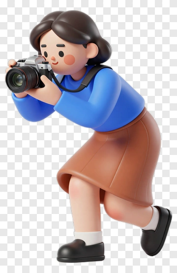 3D Photographer Taking A Picture PNG