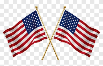 Crossed American Flags PNG