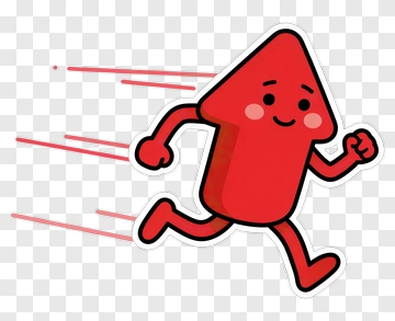 Cartoon Red Arrow Running PNG