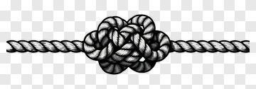Black And White Knot On Rope PNG