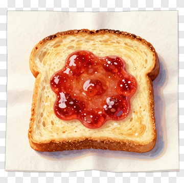 Toast With Strawberry Jam PNG