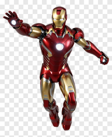 Iron Man Flying In A Red And Gold Suit PNG