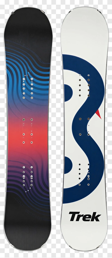 Trek Snowboard With Colorful Design PNG