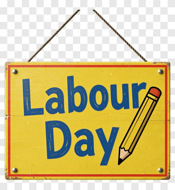 Labour Day Sign With Pencil Illustration PNG