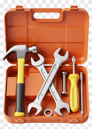 Toolbox With Hammer And Wrenches PNG