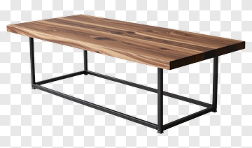 Wooden Coffee Table With Metal Legs PNG
