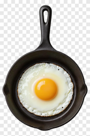 Fried Egg In A Cast Iron Skillet PNG
