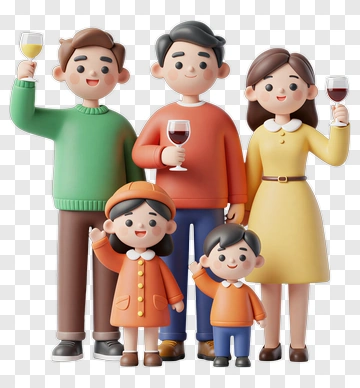 Happy Family Celebrating Together PNG