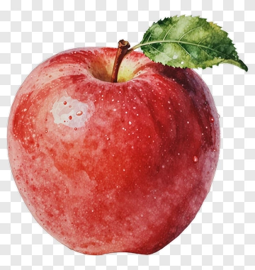 Red Apple With Leaf PNG