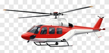 3D Red Helicopter PNG