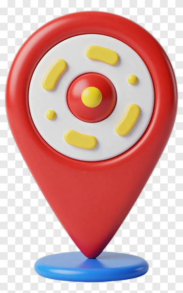 3D Red Location Marker With Yellow Details PNG