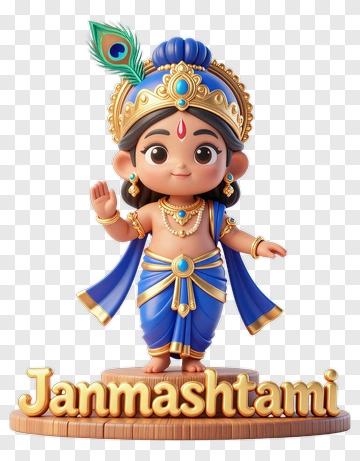 Cartoon Krishna For Janmashtami Celebration PNG