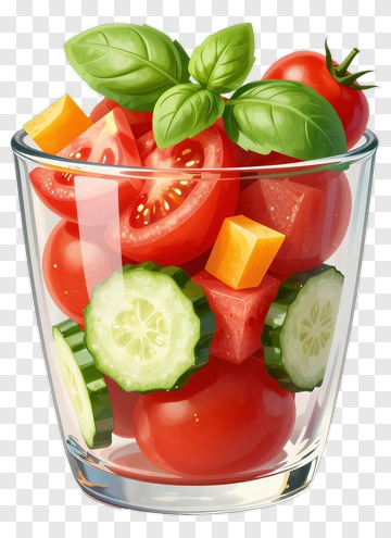 Colorful Salad In A Glass Cup PNG