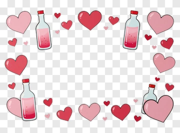 Heart And Bottle Frame PNG