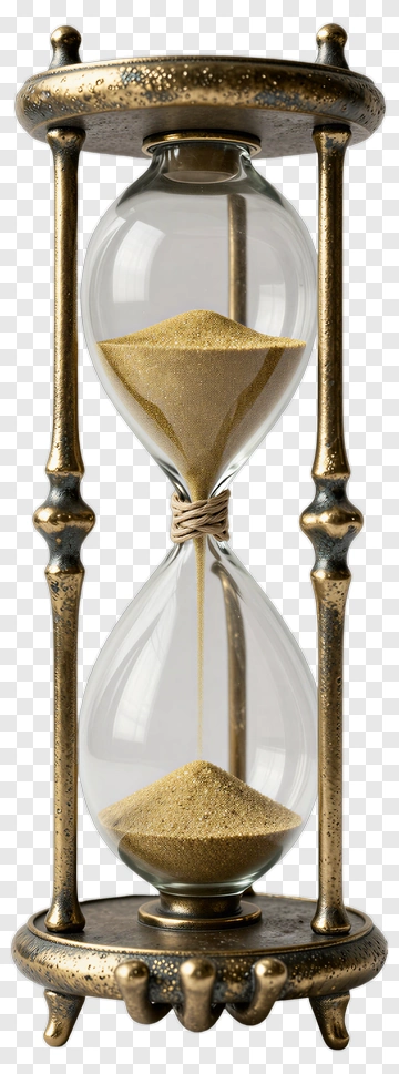 Vintage Hourglass With Golden Sand PNG