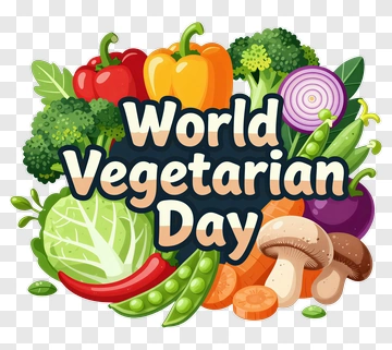 World Vegetarian Day With Colorful Vegetables PNG