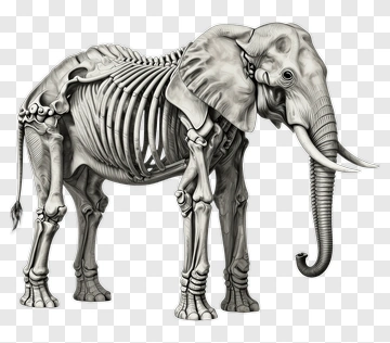 Anatomical Elephant Skeleton PNG