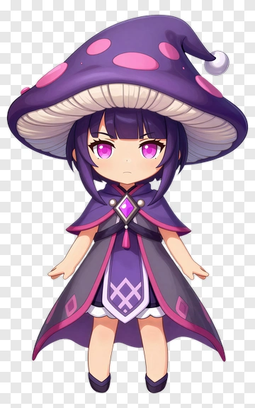 Chibi Mushroom Character PNG
