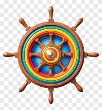Colorful Ship Wheel PNG