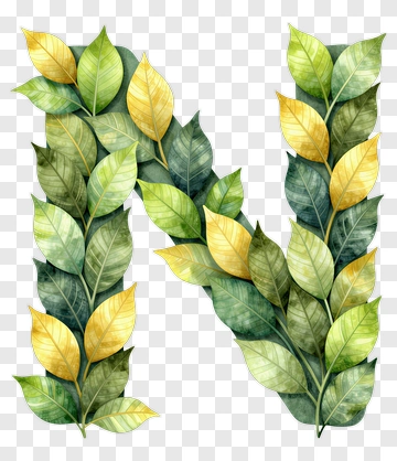 Leafy Letter N PNG