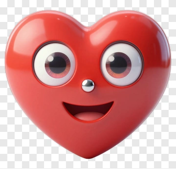 Cartoon Heart Character With Smile PNG