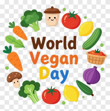 World Vegan Day With Colorful Vegetables PNG