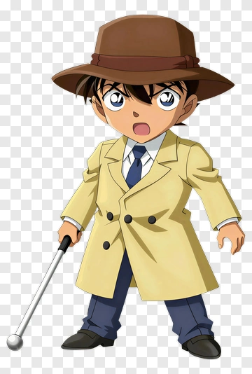 Detective Boy In A Yellow Trench Coat PNG