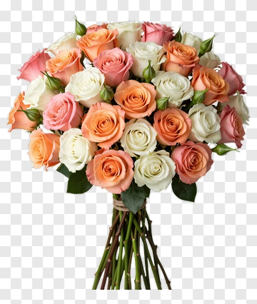 Colorful Rose Bouquet PNG