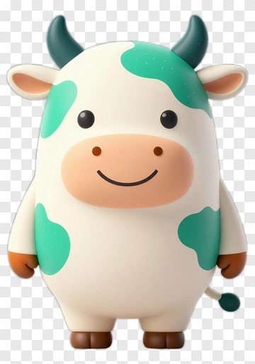 Cartoon Cow Character PNG