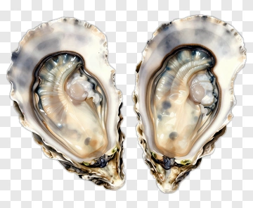 Open Oyster With Pearl PNG